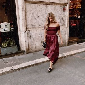 Beautiful burgundy silk dress!